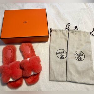 Hermes Oran Sandals Rose Du Desert